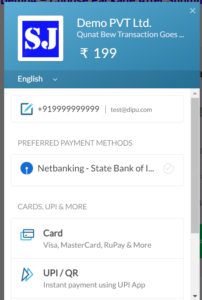 This is Razorpay Payment Page